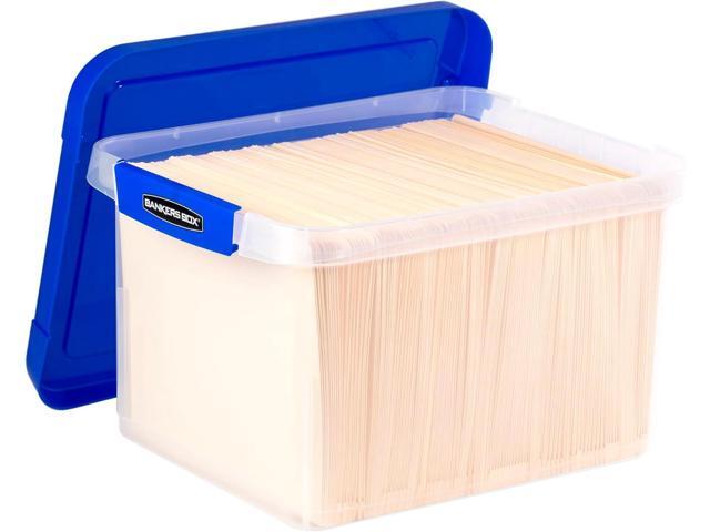 Bankers Box Heavy Duty Plastic File Box with Hanging Rails, Letter/Legal, 1 Pack (0086205)
