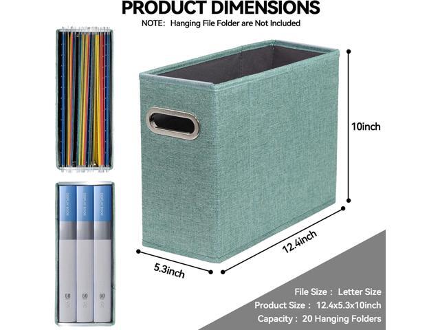 4 Packs Letter Size File Organizer, File Folders Organizer, Fabric Storage Box, Collapsible Paper Organizer with Metal Handle, Smooth PVC Rails,...