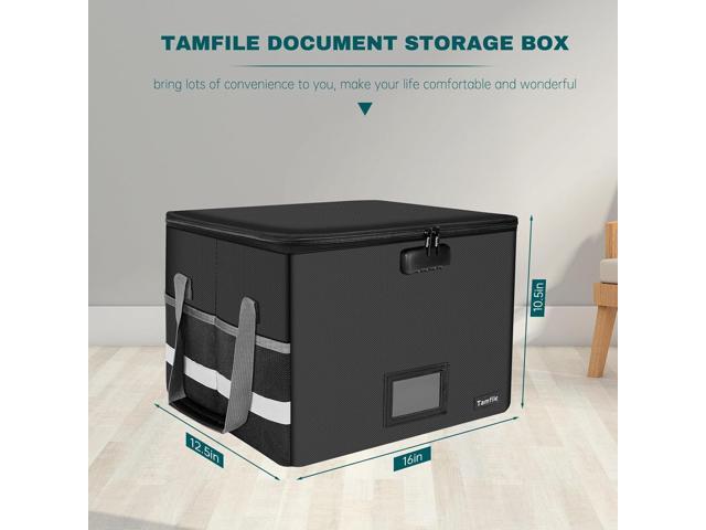 Large File Box with lock, Fireproof File Box for Documents, 5200°F Fire Resistant File Storage Box, Filling Cabinet with Handle for Hanging...