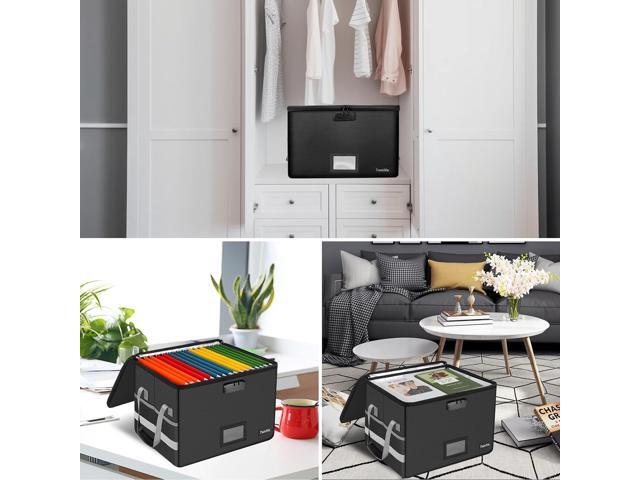 Large File Box with lock, Fireproof File Box for Documents, 5200°F Fire Resistant File Storage Box, Filling Cabinet with Handle for Hanging...