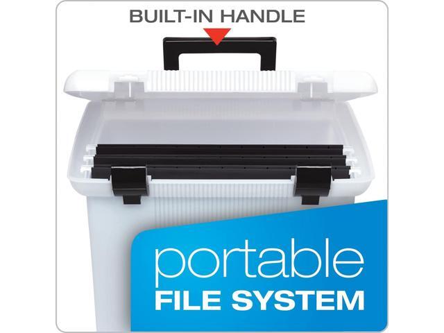 Pendaflex Portable File Box, Frosted White, Hinged Lid with Double Latch Closure(41745AMZ)