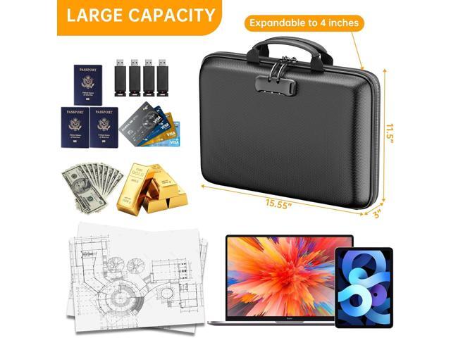 DocSafe Fireproof File Organizer with Lock, Hard-Shell Case Fireproof Document Box with 13 Pocket Accordion File Folder, Portable Home Office...