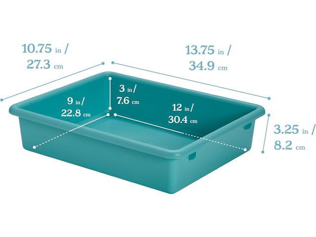 ECR4Kids Letter Size Tray with Lid, Storage Bin, Contemporary, 10-Piece