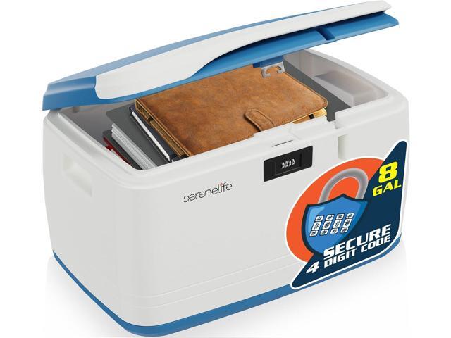 SereneLife Locking Storage Container Bin - 5 Gallon Large Capacity - Stackable Storage Tote Deck Tough Box - Durable Plastic Household Organizer.