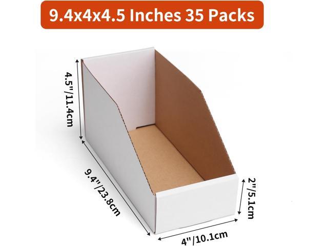 ZBEIVAN Cardboard Storage Bins Boxes 35 Packs 9.4x4x4.5 Inches, Easy Assembly Pantry Organizer Bins for Shelf, White