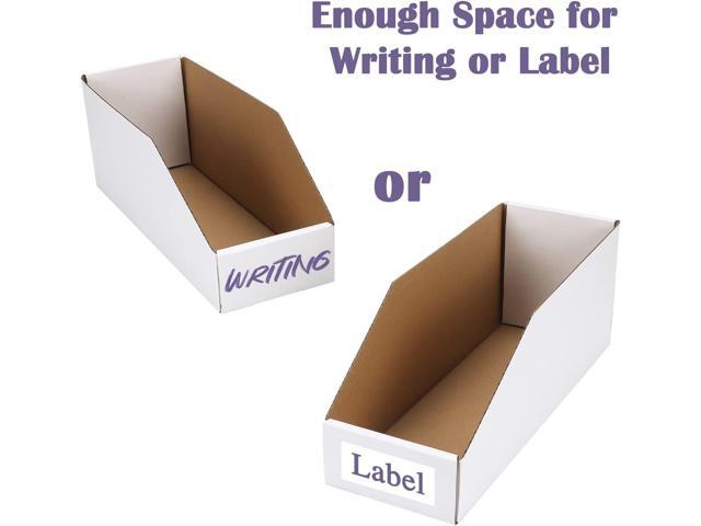 EXYGLO Cardboard Boxes, Pack of 35 Corrugated Storage Bins 12x4x4.5inch Pantry Organizer Bins for Shelves Garage Office Organization