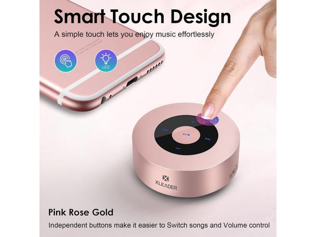 XLEADER Mini Bluetooth Speaker (Travel Case Provided) HD Sound & Rich Bass, Touch Design, 12-15H Playtime, Support Aux Input, Micro SD, Mic, for...