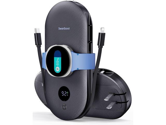 Portable Charger for Samsung Watch 8 Classic/8/Ultra/7, 10000mAh Power Bank with Built-in Cables & Wall Plug, 302S Travel Battery Pack Compatible...