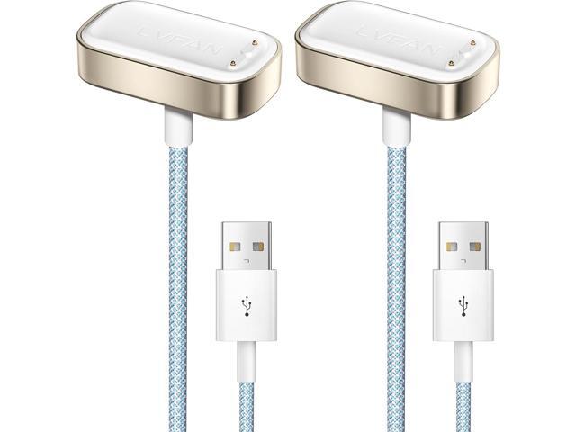 LVFAN Charger for Fitbit Charge 6 5 / Fitbit Luxe, Charger Cable Replacement Nylon Braided Cord Smartwatch Accessories, Charging Dock for Fitbit.