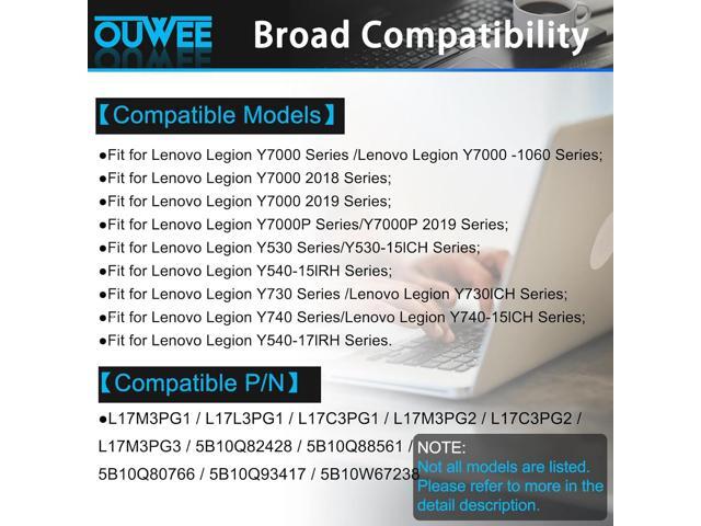 L17M3PG2 Laptop Battery Compatible with Lenovo Legion Y7000-2019 Y7000P-1060 Y530-15ICH-1060 Y540-15IRH Y540-17lRH Series L17C3PG2 5B10Q88555...