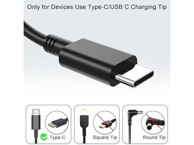 65W USB C Laptop Charger, Compatible with Lenovo ThinkPad X1 T14 T15 T480s T490 T580 T590 E480 E580 100e 300e Yoga 7i 9i C740 C940 Chromebook C330...