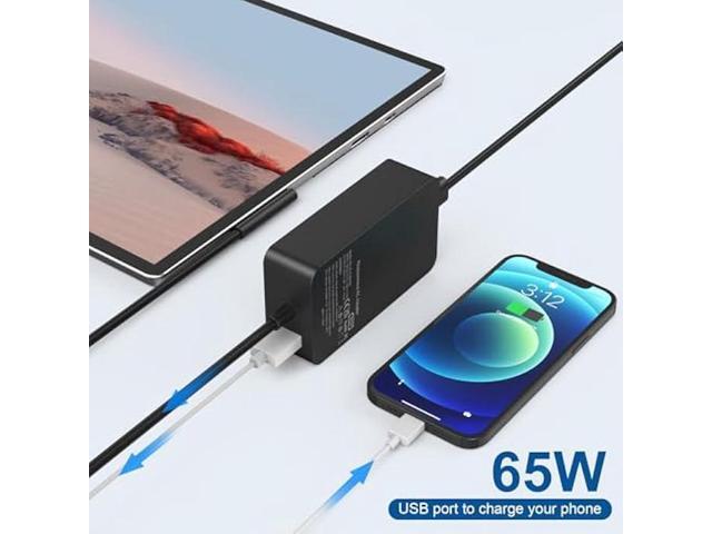 65W Surface Pro Charger for Surface Pro 11,10, 9, 8, 7, 6, 5, 4, 3, X,Microsoft Surface Laptop 6, 5, 4, 3, 2,1, Surface Go Tablet, Surface Book 3,...
