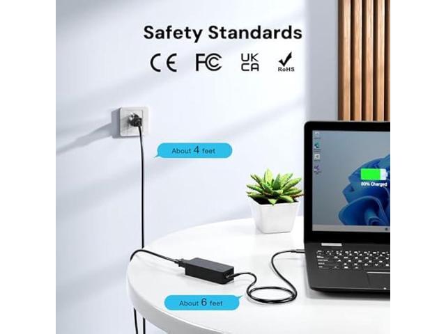 65W USB-C Charger Fit for HP EliteBook 865 860 845 840 835 830 655 650 640 1040 G11 G10 G9 G8, Probook 465 460 455 450 445 440 G11 G10 G9 G8, PD...