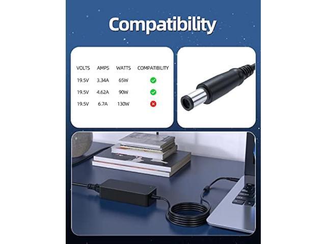 90W 65W AC Charger Fit for Dell Inspiron 5537 5420 5421 3437 5437 3537 7537 3737 7737 5737 14 15 17 14r 15r Laptop Power Supply Adapter Cord