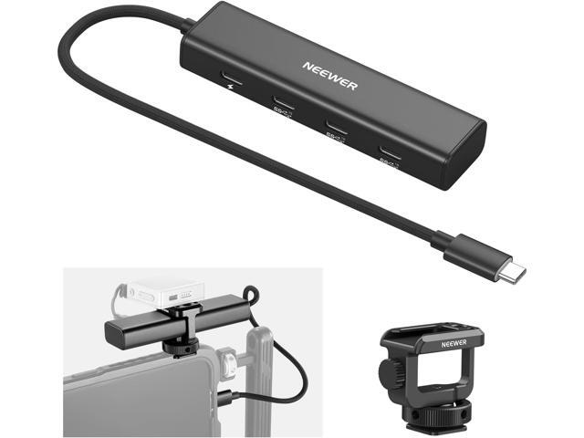 NEEWER USB C Hub Dock with Cold Shoe Adapter, 4 in 1 Multiport Adapter Dongle with 3X USB C Port 3.1 Gen2 & 1x 100W PD, 10Gbps Compatible with...