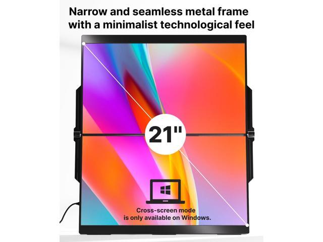 Ingnok 15.6' Dual Monitor, FHD 1080P 100% sRGB Laptop Screen Extender for Windows Mac, Foldable Design, HDMI USB C Easy Setup Work Gaming Triple...