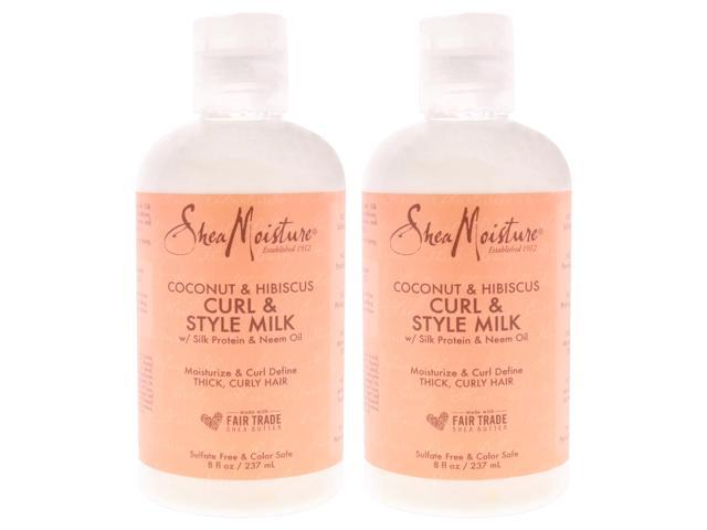 Coconut & Hibiscus Curl & Style Milk - Pack of 2 by Shea Moisture for Unisex - 8 oz Cream