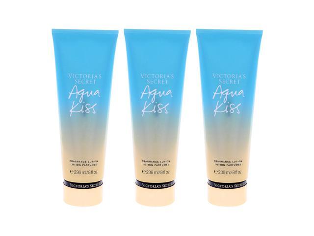 Aqua Kiss Fragrance Lotion by Victorias Secret for Women - 8 oz Body Lotion - Pack of 3