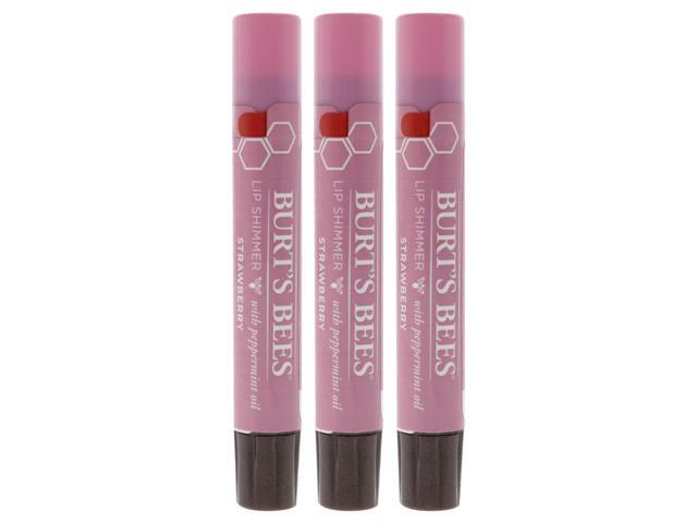 Burts Bees Lip Shimmer - Strawberry by Burts Bees for Women - 0.09 oz Lip Shimmer - Pack of 3