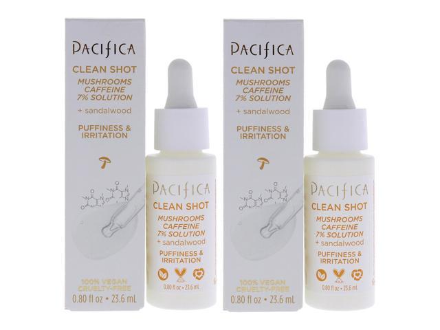 Clean Shot Mushrooms and Caffeine 7 Percent by Pacifica for Unisex - 0.80 oz Serum - Pack of 2