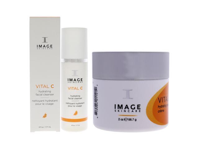 Vital C Hydrating Facial Cleanser and Vital C Hydrating Repair Creme Kit by Image for Unisex - 2 Pc Kit 6oz Cleanser, 0.5oz Gel