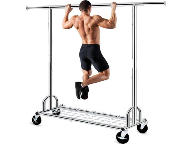 HOKEEPER Clothing Garment Rack Capacity 525LBS Clothing Racks on Wheels Rolling Clothes Rack for Hanging Clothes Heavy Duty Collapsible Commercial