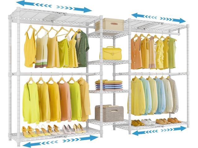 VIPEK X3 Expandable Heavy Duty Clothes Rack Adjustable from 5'2' to 8' with Flexible Shelves and Hanger Rods, Large Freestanding Clothing Racks for.