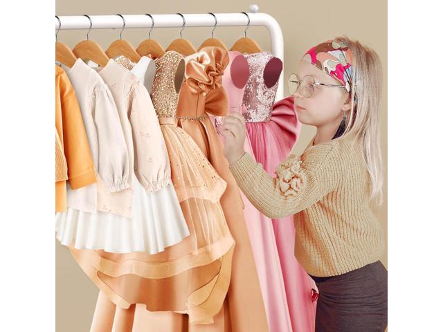 Kids Clothing Rack - Dress Up Clothes Rack - Baby Toddler Closet - Mini Freestanding Coat Racks with 2 Fabric Shelves - Small Kids Costume Wardrobe...