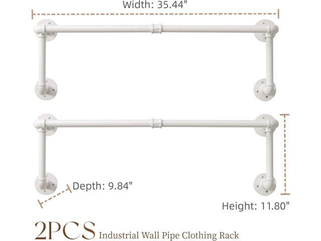 Clothes Racks, Industrial Pipe Clothing Racks for Hanging Clothes, Wall Mounted Heavy Duty Space Saving Garment Racks, Multi-Purpose Clothing...
