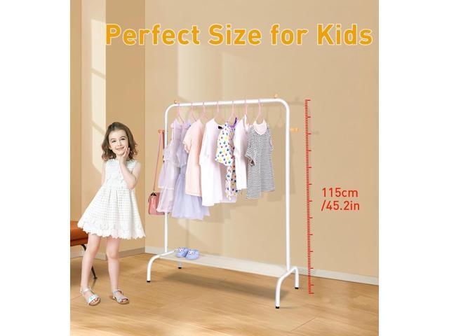 Kids Clothing Rack - Garment Rack with Bottom Storage Shelf for Children, Small Baby, & Toddler, Clothes Organizer, Shirts, Dresser, Hat, Backpack,...