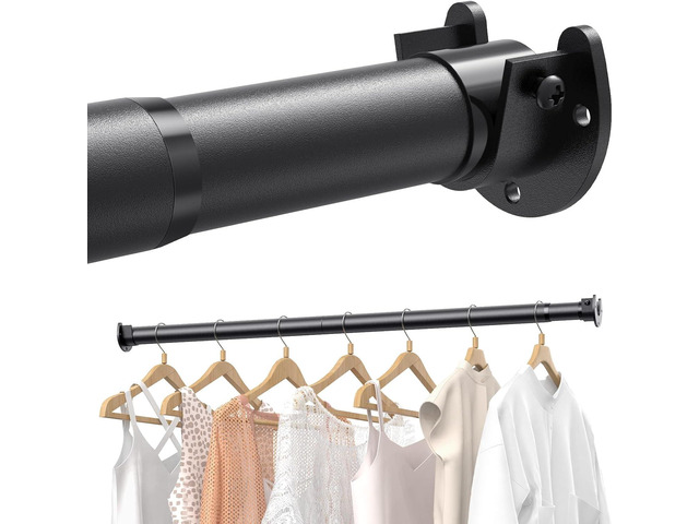 Closet Rods for Hanging Clothes, 17 to 54 Inches Stepless Adjustable Metal Closet Rod, 1.3 Inches Heavy Duty Clothes Hanging Rod for Closet...