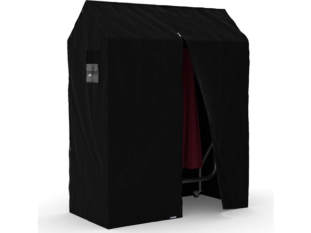 HANGERWORLD Clothes Rack Cover - 4ft Wide, Breathable Nylon, Black with Zipper (Cover Only)