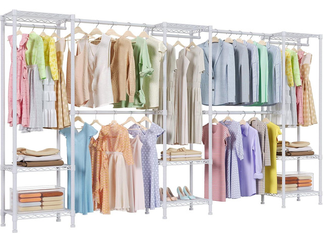 H11 Heavy Duty Garment Rack, Clothing Rack for Hanging Clothes, Extra Large Closet, Freestanding Wardrobe Closet Organizer and Storage with Hanger...