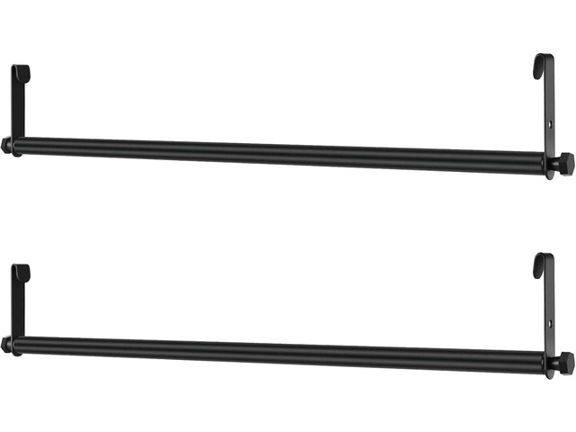 2 Pack Wire Shelving Garment Hanger Bar Wire Shelving Accessories Industrial Closet Clothes Rods for Home Retail Store(Black,36 Inch)