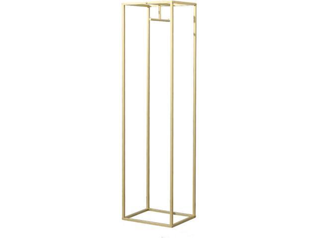 Modern Clothes Retail Heavy Duty Garment Racks,Metal Clothing Store Hanger Storage Shelves,Floor-Standing Display Rack (Gold Square Tube, 71' H)