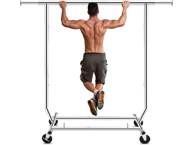 HOKEEPER Clothes Rack, Rolling Clothing Racks for Hanging Clothes, Portable Clothes Rack with Lockable Wheels, Commercial Heavy Duty Garment Rack...