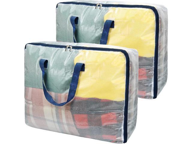 Clear Storage Bags with Zipper, 75L Extra Large Capacity - Closet, Underbed Storage Organizer for Clothes, Bedding, Comforter, Toys, Pillow &.