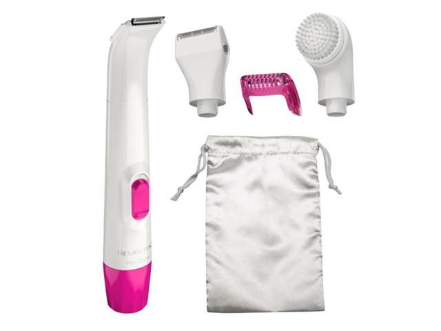 Remington Smooth & Silky Body & Bikini Kit, Cordless bikini trimmer and shaver for women, Waterproof for grooming in the shower, White/Pink