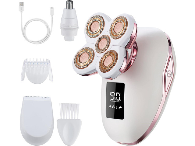 Women's Electric Razors for Women Legs Pubic Facial Hair Removal 2 in 1 Womens Electric Shaver for Women,Bikini Trimmer for Lady,Waterproof (5D)