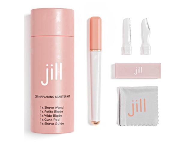Jill Dermaplane Razor Trial Kit Facial Hair Removal Dermaplaning Kit Includes 1 Shave Wand, 2 Dermaplane Razors & Cleaning Cloth Pre-Shave.