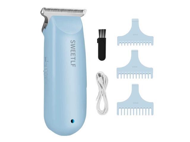 SweetLF Hair Clippers, Silent Cordless Hair Trimmer, Mini Hair Cutting Kit with 3 Guide Combs, USB Rechargeable, Portable, Blue