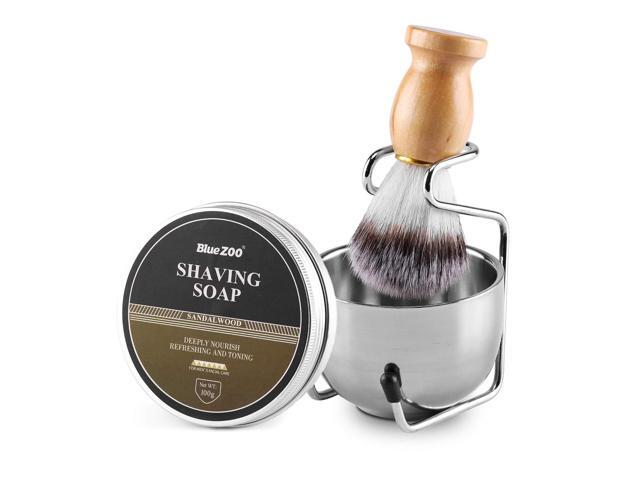Aethland Mens Shaving Brush Set, Include 100g Shaving Soap, Soft Hair Shaving Brush Stand Stainless Steel with Bowl Kit for Men Gift Set
