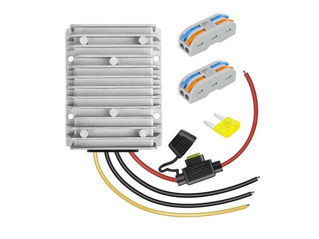 30A 360W DC 36V/48V to 12V Voltage Converter with Fuse - Waterproof Step Down Regulator Buck Reducer Power Transformer for Golf Cart - DC 36V/48V.