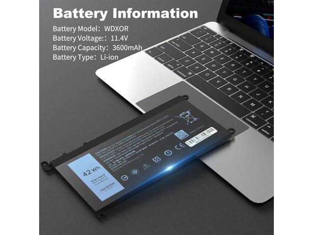 WDX0R 42Wh Laptop Battery 11.4v WDXOR Replacement for Dell Inspiron 13 15 17 Series 7378 5567 5378 7579 5578 5579 7569 5565 5570 5765 7570 5379...