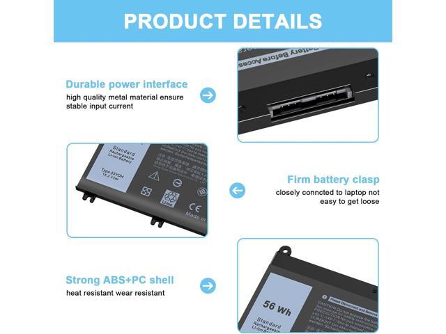 IEFUU 33YDH Laptop Battery Compatible with Dell Inspiron Notebook 17 7000 7778 7577 7773 7779 7786 G3 3579 3779 G5 5587 G7 7588 Latitude 13 3380 14...