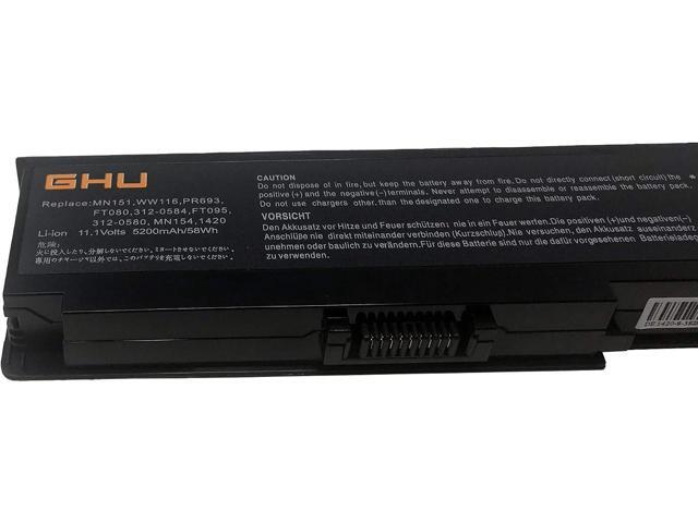 GHU Premium 58Wh Replacement WW116 for Dell Vostro 1400 1420 Battery UL Tested Dell Battery WW116, Long-Lasting, Can Be Reused 500 Times, Free Returns