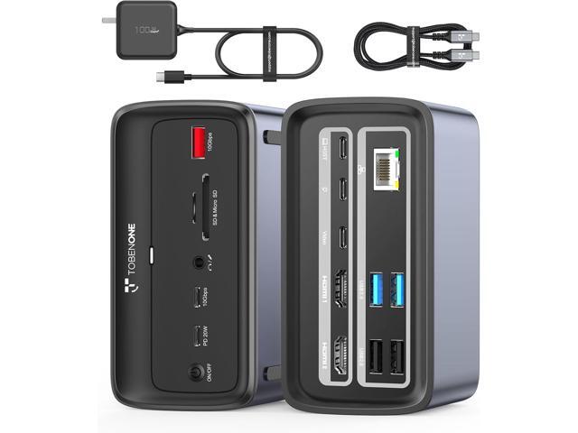 TobenONE Docking Station 3 Monitors, Triple Monitor Docking Station with Single 8K USB-C Video, Dual 4K HDMI, 10Gbps USB A/C, PD 3.0, 100W Power...