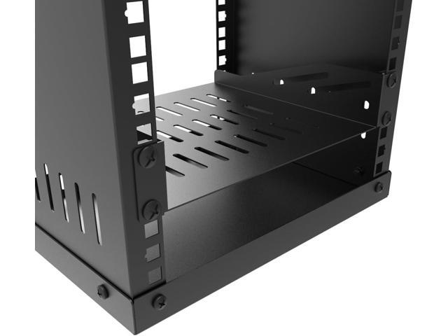 2 Pcs of 1U Server Rack Shelf Vented Cantilever Rack Tray for 10' Network Equipment Cabinet or Rack, Black (1U10IN-RackS-8IN)