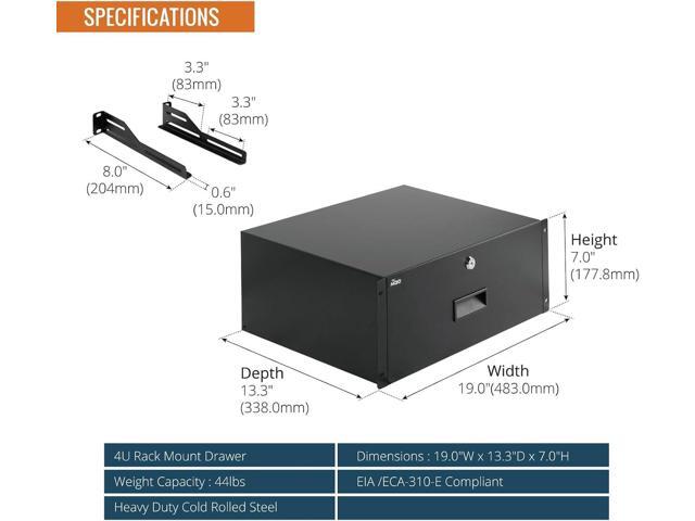 Tecmojo 4U Rack Drawer,Rack Mount Drawer for 19in Network Equipment/Server/AV Rack or Cabinet Enclosure,Sliding and Lockable Server Rack Drawer -...