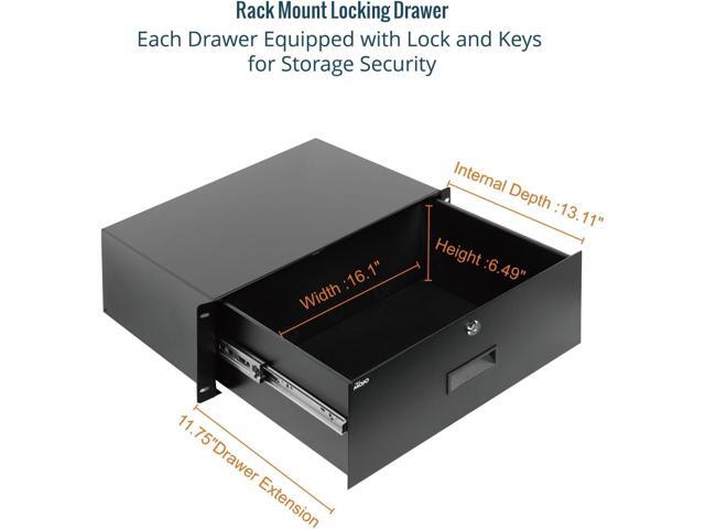 Tecmojo 4U Rack Drawer,Rack Mount Drawer for 19in Network Equipment/Server/AV Rack or Cabinet Enclosure,Sliding and Lockable Server Rack Drawer -...
